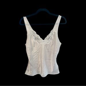 Vintage 70’s Wonder Maid Cream Lace Trim Chemise Union Made Size 34